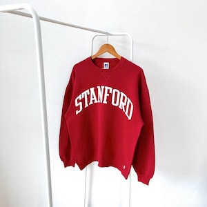 Vintage 90s/ Stanford university/ Stanford spell out/ Made in USA/ vintage Russell red sweatshirt/ XL