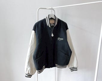 Vintage 1990s Guess USA American Flag Back Logo Bomber