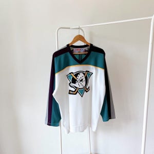 Vintage/ 90s/ Anaheim Ducks/ Mighty Ducks/ hockey/ CCM/ white/ Jersey (L)