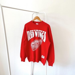Vintage/ 90s/ Detroit/ Red Wings/ hockey/ Nutmeg mills/ made in USA/ red/ sweatshirt (L)