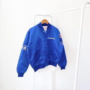 Vintage 90s/ Seattle/ Seahawks/ football/ vintage Pro line X Starter blue bomber jacket/ L