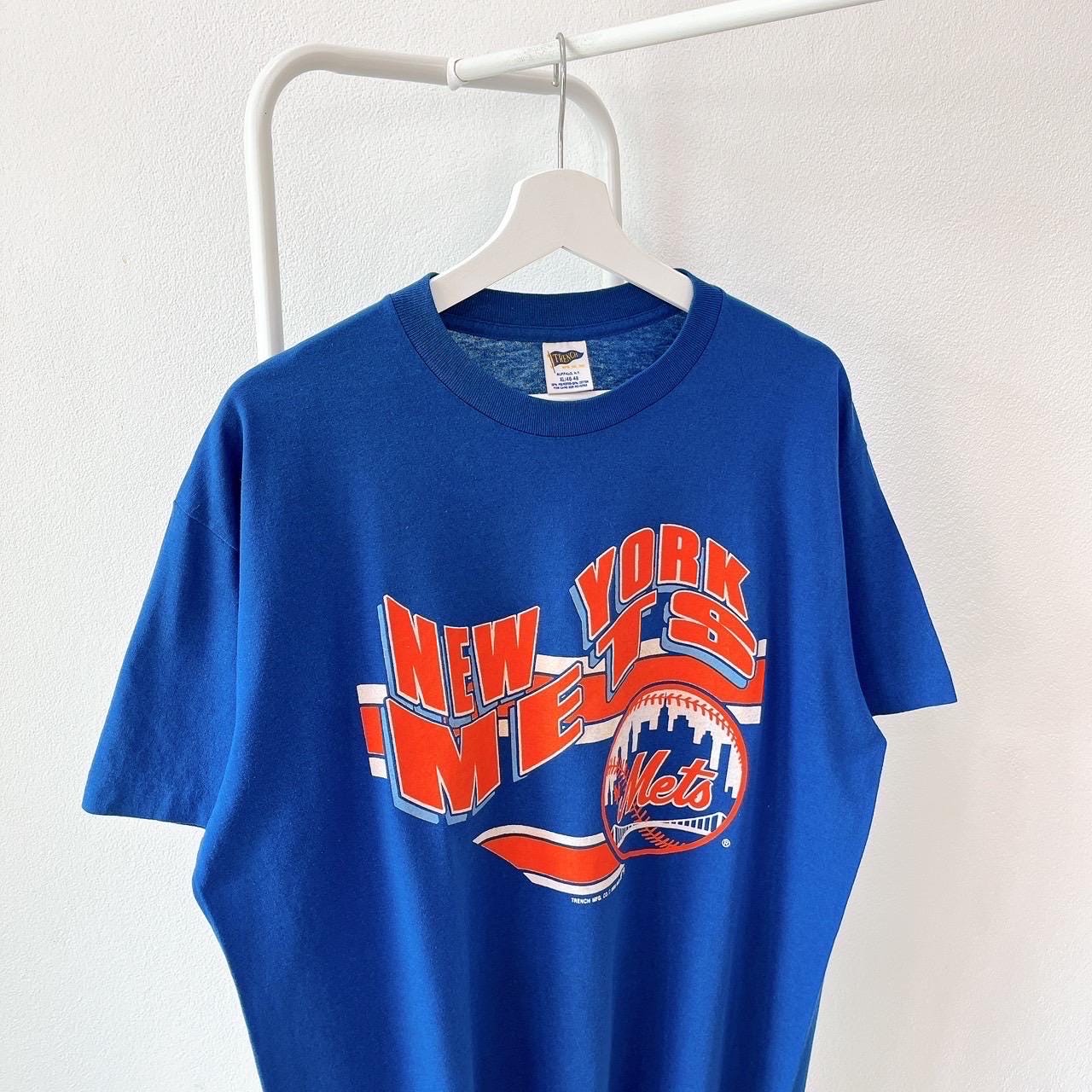 Vintage 80s/ New York/ Mets/ 1989/ Baseball/ Vintage Trench/ Blue