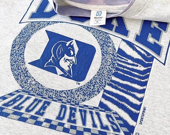 Vintage 90s Duke Blue Devils T-shirt - Belton Made USA Gray Tee