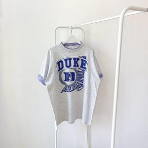 Vintage 90s/ Duke/ University/ Blue Devils/ NCAA/ vintage Belton made in USA gray t-shirt (XL)