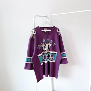 Vintage/ 90s/ Anaheim/ Ducks/ hockey/ vintage Team Rated/ purple/ t-shirt (XL)
