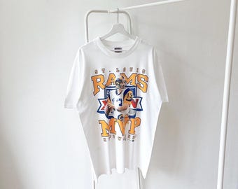 Vintage/ jaren 2000/ St. Louis/ Rams/ MPV-speler Kurt Warner/ NFL/ Sport Attack/ T-shirt (L)