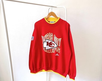 Vintage/ 1990s/ Kansas City/ Chiefs/ NFL/ Apex One/ Embroidered/ red/ sweatshirt (L)