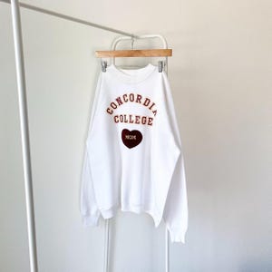 Vintage Concordia College, Concordia Jerzees white sweatshirt (XL)
