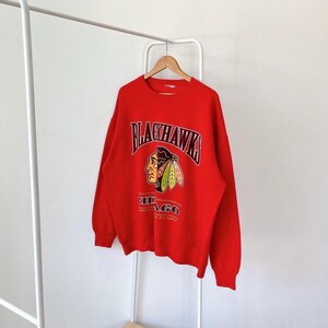 Vintage 90s Chicago/ Blackhawks/ hockey/ Vintage red sweatshirt/ XL