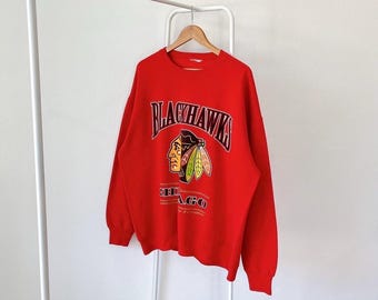 Vintage 90s Chicago/ Blackhawks/ Hockey/ Vintage rotes Sweatshirt/ XL
