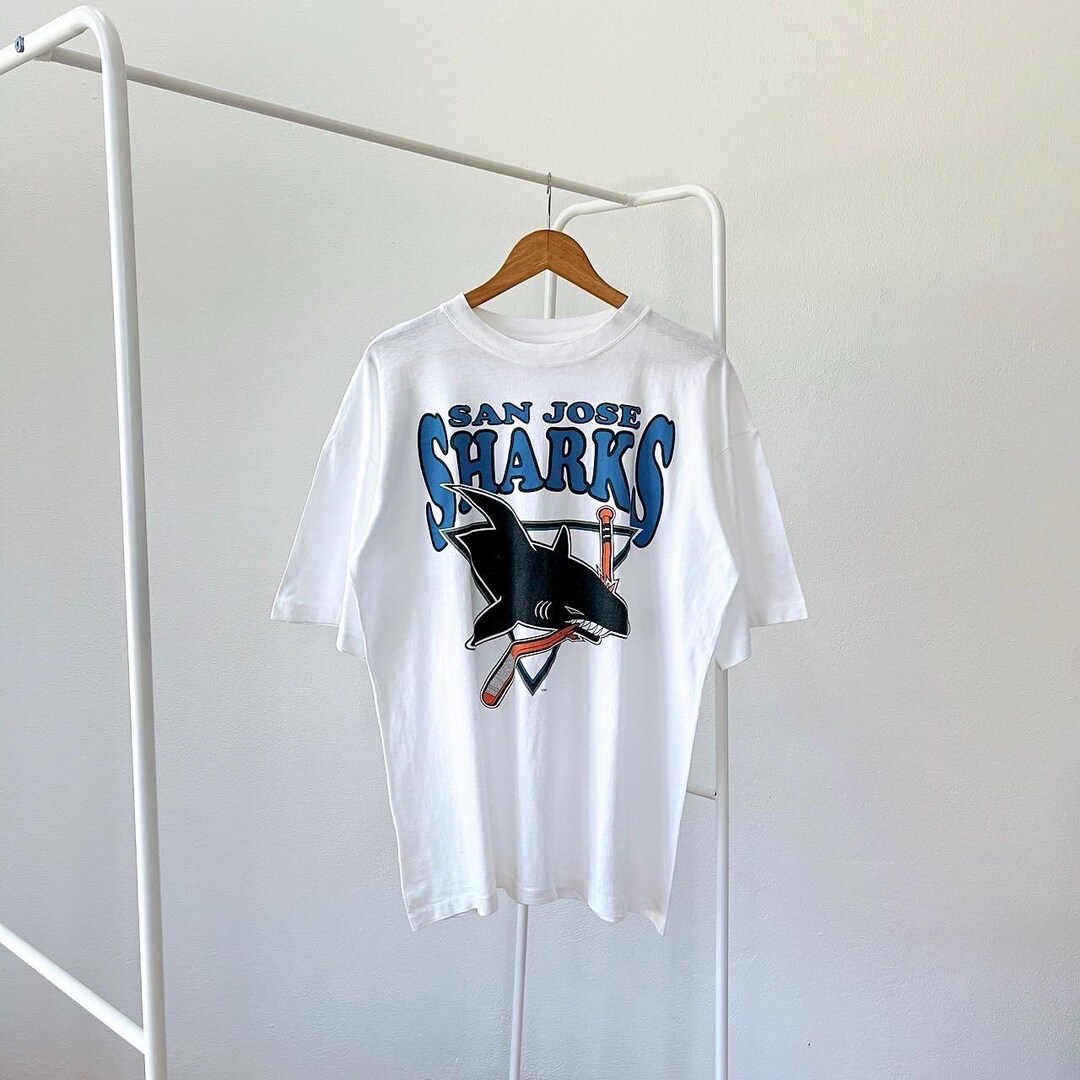 90s San Jose Sharks NHL Hockey White T-shirt (L) - Etsy
