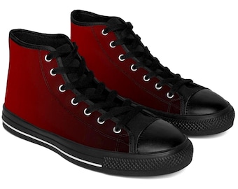 Zapatillas altas rojas: ropa de calle de lona de nailon para hombre