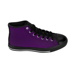 Paarse hoge sneakers: klassieke nylon canvas herenschoenen afbeelding 7