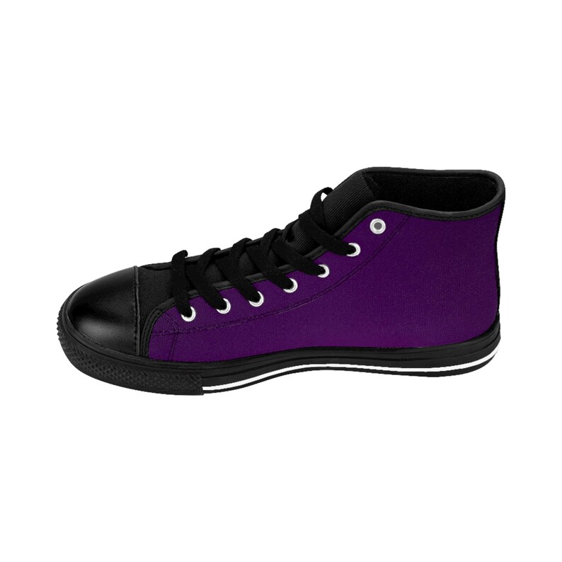 Paarse hoge sneakers: klassieke nylon canvas herenschoenen afbeelding 8