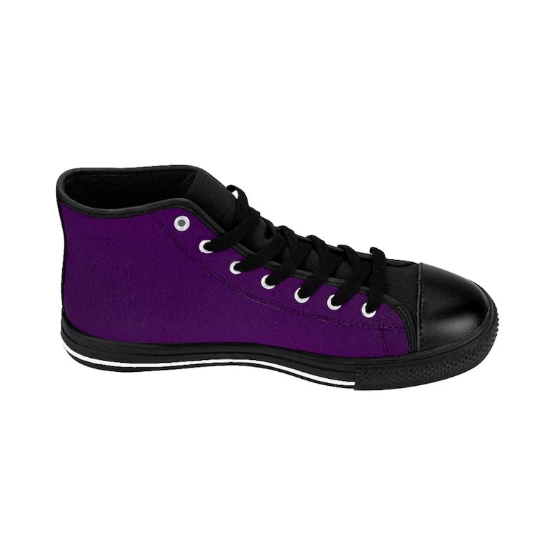 Paarse hoge sneakers: klassieke nylon canvas herenschoenen afbeelding 5