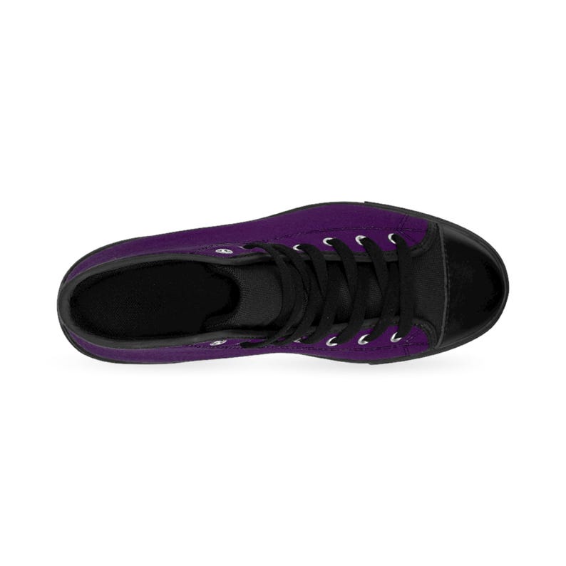 Paarse hoge sneakers: klassieke nylon canvas herenschoenen afbeelding 3
