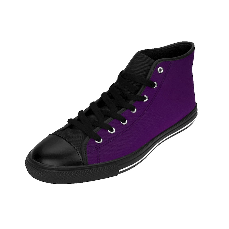 Paarse hoge sneakers: klassieke nylon canvas herenschoenen afbeelding 6