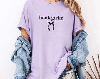 Book Girlie Graphic Tee, Book Lover Shirt, Gift for Readers, Teacher Shirt, Rather Be Reading, Coquette Bow Shirt, Gift for Friend, Book Tee
