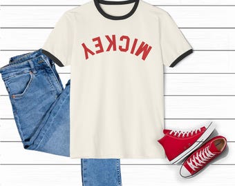 Mickey Ringer T-Shirt, Vintage Style Graphic Tee, Disney Outfit, Mickey Graphic Tee, Retro Fashion, Casual Wear, Matching Disney Shirts