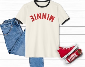 Minnie Ringer T-Shirt, Vintage Style Graphic Tee,Disney Outfit, Minnie Graphic Tee, Retro Fashion, Casual Wear, Matching Disney Shirt,Trendy