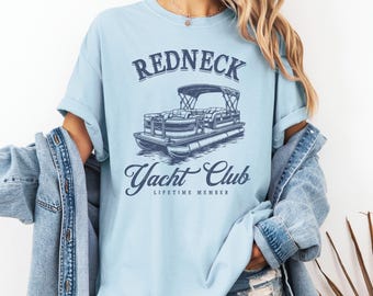 Redneck Yacht Club T-Shirt, Fun Summer Apparel, Unisex Boating Tee, Unique Gift for Boat Lovers, Casual Summer Style, Country Music Tee