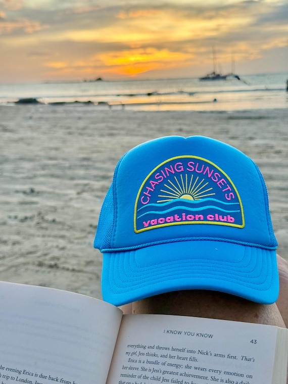 Chasing Sunsets Trucker hat, vacation club, travel, adventure, girls trip, girls weekend, beach, hike, spring break, vacation