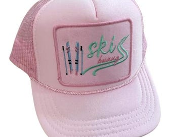 Ski bunny, ski trucker, snow, mountain, kids, adults, matching hats, adventure, explore