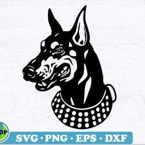 Cabeza de perro Doberman Pinscher SVG / Doberman Pinscher svg, Doberman vector, Dog svg, Doberman svg, Dog Doberman archivo de corte para Cricut Silhouette