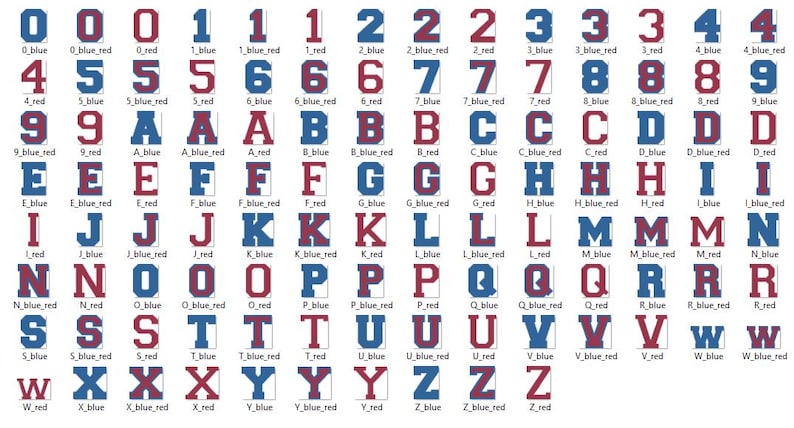 College Font TTF PNG SVG Red Blue Cricut Canva | Varsity Font, College ...