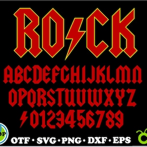 Rock Font TTF SVG PNG, Hard Rock Font svg, Music font, Metal Font, Party font, Rock Font png, Rock Font svg, Heavy Metal Font Music svg font
