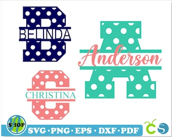 Split Monogram Polka Dot SVG PNG PDF, Split Monogram Polka Dot letters png, Split Monogram svg, Polka Dot Font svg Cricut Split Monogram svg