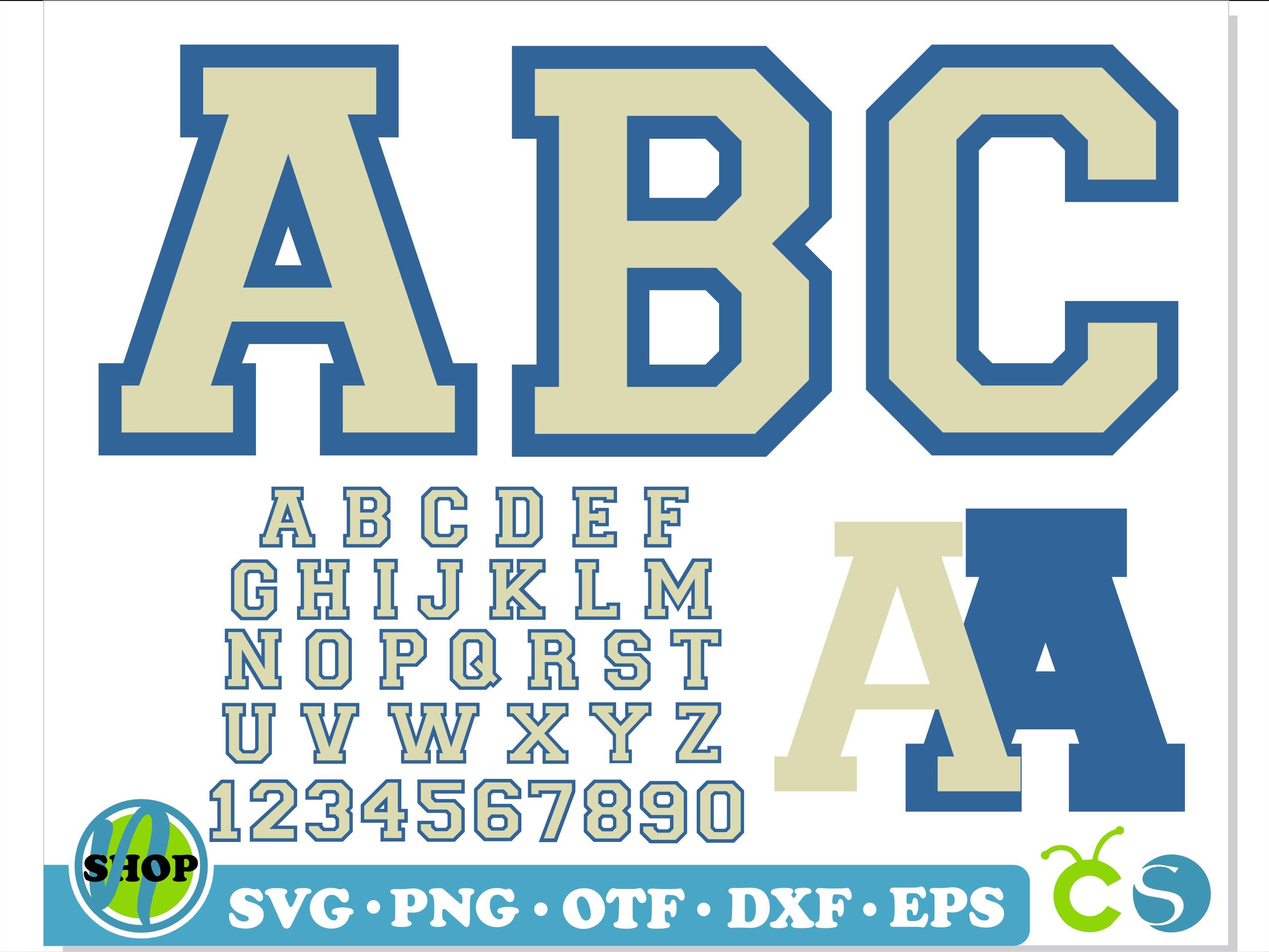 College Font TTF PNG SVG Layered Cricut Canva | Varsity Font, Varsity ...