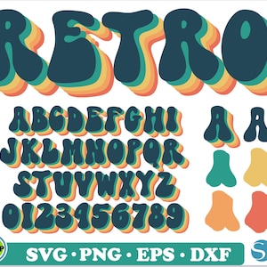 Retro Groovy Font SVG Layered, Retro Font PNG, Hippie font svg, Retro letters svg, 70s 80s font, Groovy Font, Vintage Font, Colorful Letters