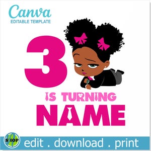 Editable Boss Baby Girl PNG Birthday Template | Afro Boss Baby Girl Custom Name DIY | Boss Baby Girl font, Boss Baby Girl Birthday shirt