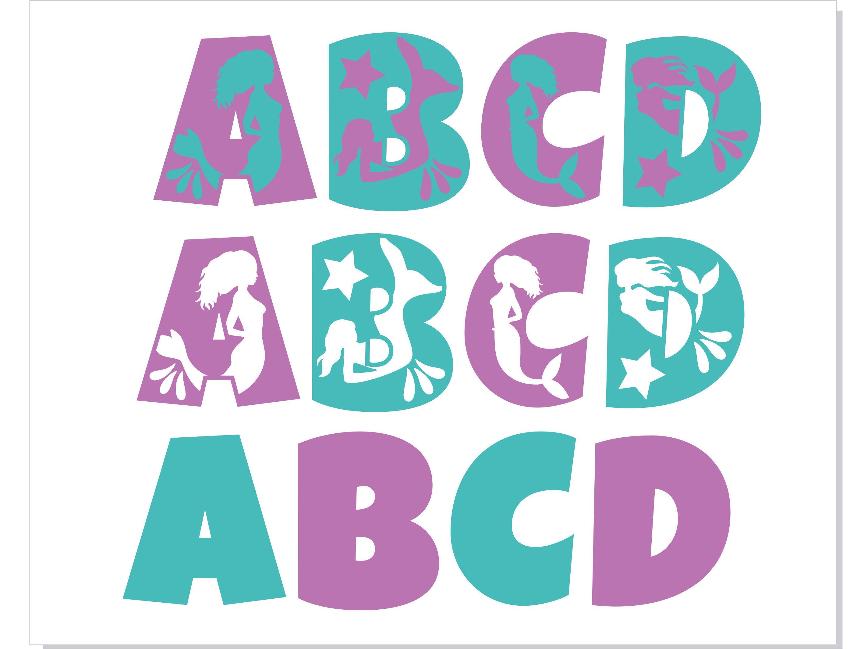 Mermaid Font SVG Cricut Layered, Mermaid Font TTF PNG, Mermaid Letters ...