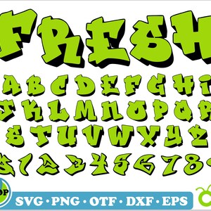 Świeża czcionka SVG warstwowa, czcionka graffiti PNG, Świeża czcionka TTF, czcionka graffiti svg Cricut, litery graffiti svg, czcionka street art svg, Świeża czcionka