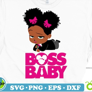 Logotipo de Boss Baby Girl afroamericana svg, Boss Baby Girl svg, afro boss baby girl svg, afro boss baby girl png, boss baby girl svg
