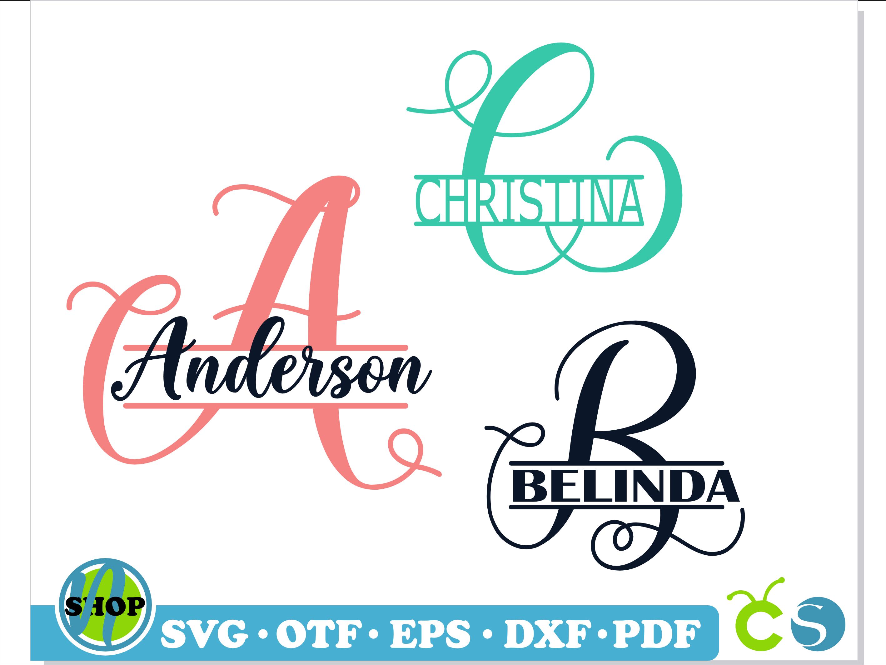 Split Monogram Font SVG OTF, Split Monogram Letters SVG Cricut, Split ...