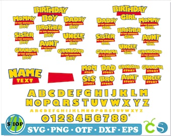 Toy Story Bundle SVG PNG TTF, Toy Story Font, Toy Story Birthday Boy svg png, Toy Story Birthday Girl svg png, Toy Story logo, Toy Story svg