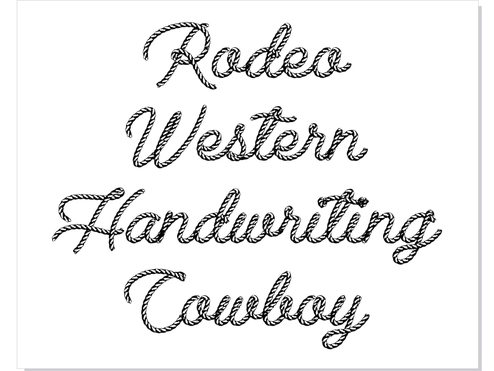 Cowboy Rope Font TTF Western Cowboy Letters SVG PNG - Handwriting Font ...