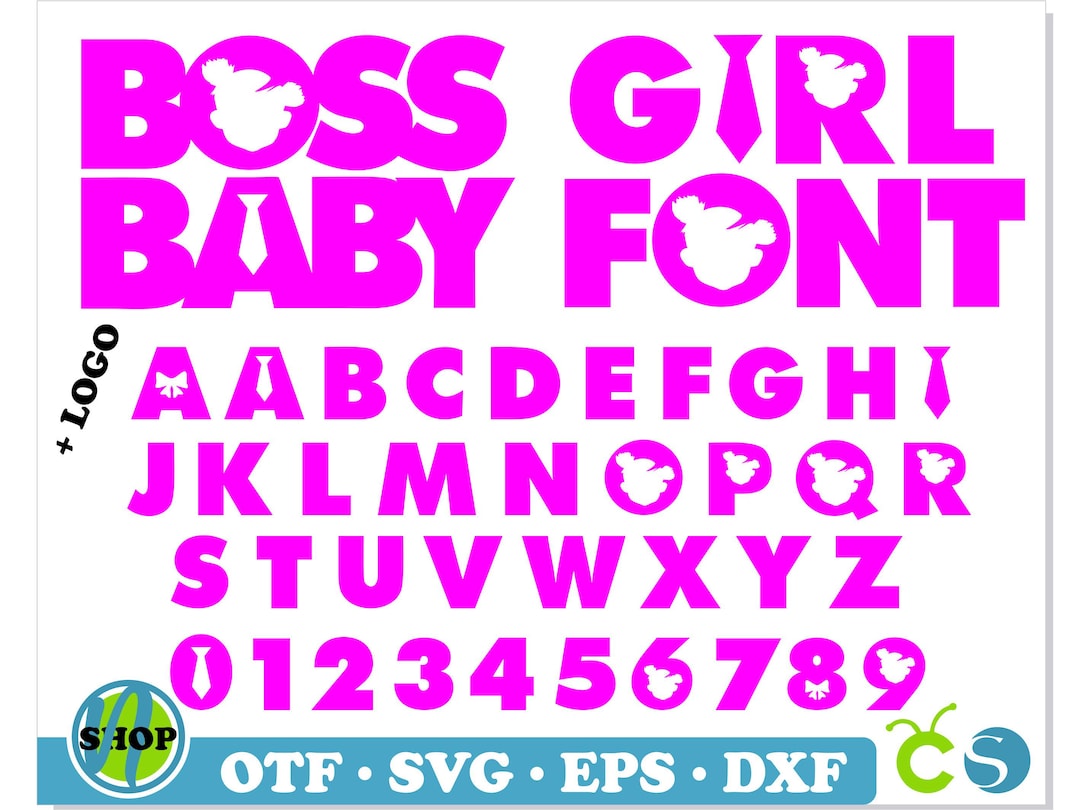 Boss Baby Girl Font OTF, Boss Baby Girl Font SVG Cricut, Boss Baby Girl ...