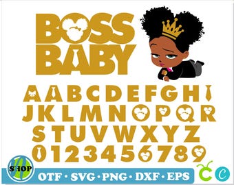 Princess Afro Boss Baby Girl, Gold Afro Boss Baby Girl Font SVG PNG TTF, black boss baby girl svg png, afro boss baby girl font ttf png svg