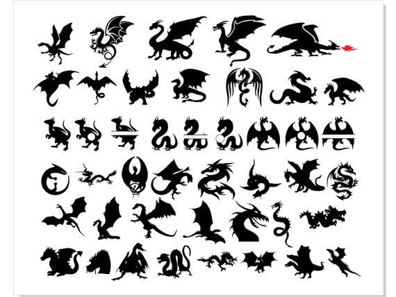 Dragon Bundle | Dragon Font TTF, Dragon SVG, Dragon Font SVG