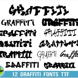 Graffiti Font Bundle -12 Graffiti Fonts TTF, Spray Paint Font, Handwritten Font, Street Font, Graffiti letters, Urban Font, Display Font
