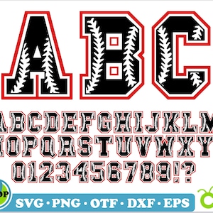 Baseball Font SVG PNG TTF, Baseball letters svg, Baseball svg, Baseball Font png, College font svg, Sport font svg, Baseball shirt svg