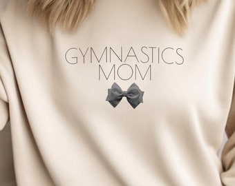 Gymnastics Mom Sweatshirt: Bow Sweater for Gymnast, Coach Gift