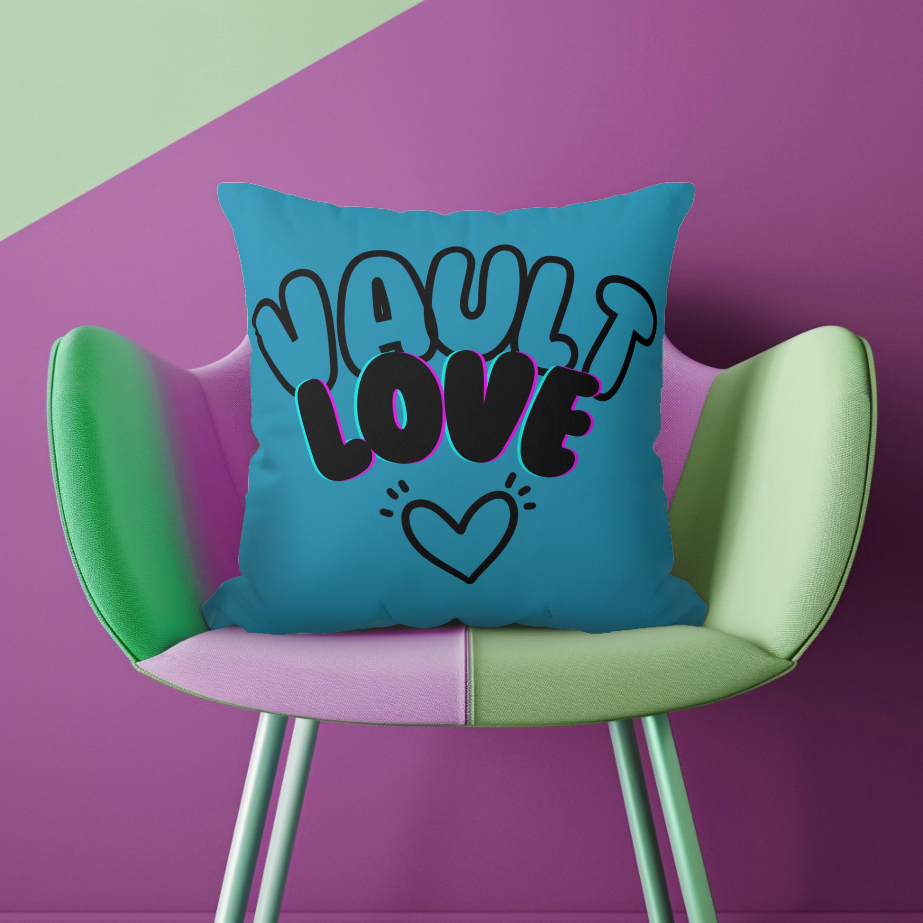 Vault Love Decorative Pillow - Teal, Purple, Gymnast gift idea, Gymnastics Lover, Gift for Her