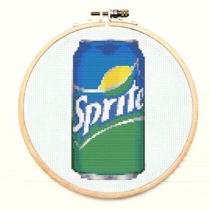 Sprite Can Cross Stitch Pattern
