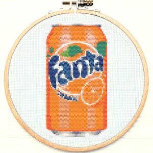 Patrón de punto de cruz de lata de refresco Fanta