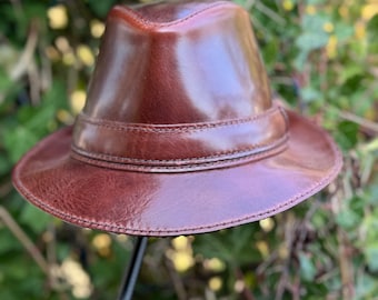 Handmade Leather Trilby Fedora